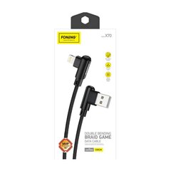 Foneng Кабель USB угловой для Lightning Foneng X70, 3А, 1м (черный) цена и информация | Кабели для телефонов | kaup24.ee