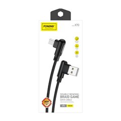 Foneng Foneng X70 Угловой кабель USB-Micro USB, 3A, 1 м (черный) цена и информация | Кабели для телефонов | kaup24.ee