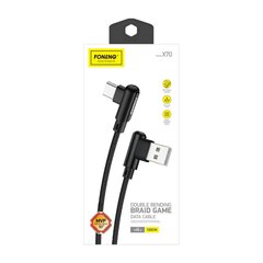 Foneng Foneng X70 Угловой кабель USB-USB-C, 3A, 1 м (черный) цена и информация | Кабели для телефонов | kaup24.ee