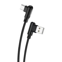 Foneng Foneng X70 Угловой кабель USB-USB-C, 3A, 1 м (черный) цена и информация | Borofone 43757-uniw | kaup24.ee