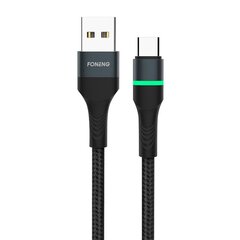 Foneng Кабель Foneng X79 USB-USB-C, LED, в оплетке, 66 Вт, 1 м (черный) цена и информация | Кабели для телефонов | kaup24.ee