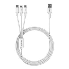 Romoss Romoss CB251V 3in1 USB-C / Lightning / Micro 3.5A 1.2м USB-кабель (белый) цена и информация | Кабели для телефонов | kaup24.ee
