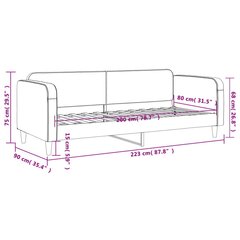 vidaXL päevavoodi, pruunikashall, 80x200 cm, kangas цена и информация | Кровати | kaup24.ee