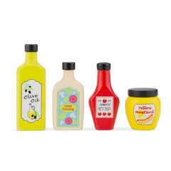 Деревянный набор из 4 соусов цена и информация | MUST Металлическая бутылочка с Ярким рисунком (без BPA) (500ml) для мальчиков от 3+ лет Серая с Машинкой | kaup24.ee