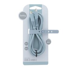 Setty cable USB-C - USB-C 1,5 m 2,1A KSC-C-1.523 niebieski цена и информация | Кабели для телефонов | kaup24.ee