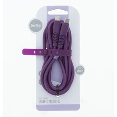 Setty cable USB-C - USB-C 1,5 m 2,1A KSC-C-1.5219 purple цена и информация | Кабели для телефонов | kaup24.ee