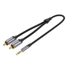 Разъем 2xRCA (Cinch) на кабель Vention BCNBD, 0.5 м, 3.5 мм (серый) цена и информация | Кабели для телефонов | kaup24.ee