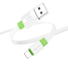 Borofone Cable BX89 Union - USB to Lightning - 2,4A 1 metre white-green цена и информация | Кабели для телефонов | kaup24.ee