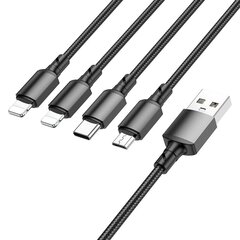 Borofone Cable BX72 4 in 1 - USB to 2xType C, Micro USB, Lightning - 2A 1 metre red цена и информация | Borofone 43757-uniw | kaup24.ee