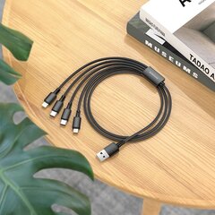 Borofone Cable BX72 4 in 1 - USB to 2xType C, Micro USB, Lightning - 2A 1 metre red цена и информация | Кабели для телефонов | kaup24.ee