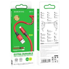 Borofone Cable BX82 Bountiful - USB to Micro USB - 2,4A 1 metre red цена и информация | Кабели для телефонов | kaup24.ee