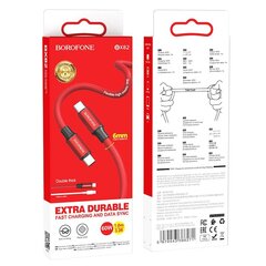 Borofone Cable BX82 Bountiful - Type C to Type C - 60W 3A 1 metre red цена и информация | Кабели для телефонов | kaup24.ee