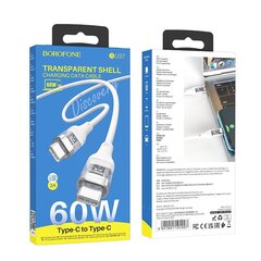 Borofone Cable BU37 Transparent Exploration - Type C to Type C - 60W 1,2 metres white цена и информация | Кабели для телефонов | kaup24.ee