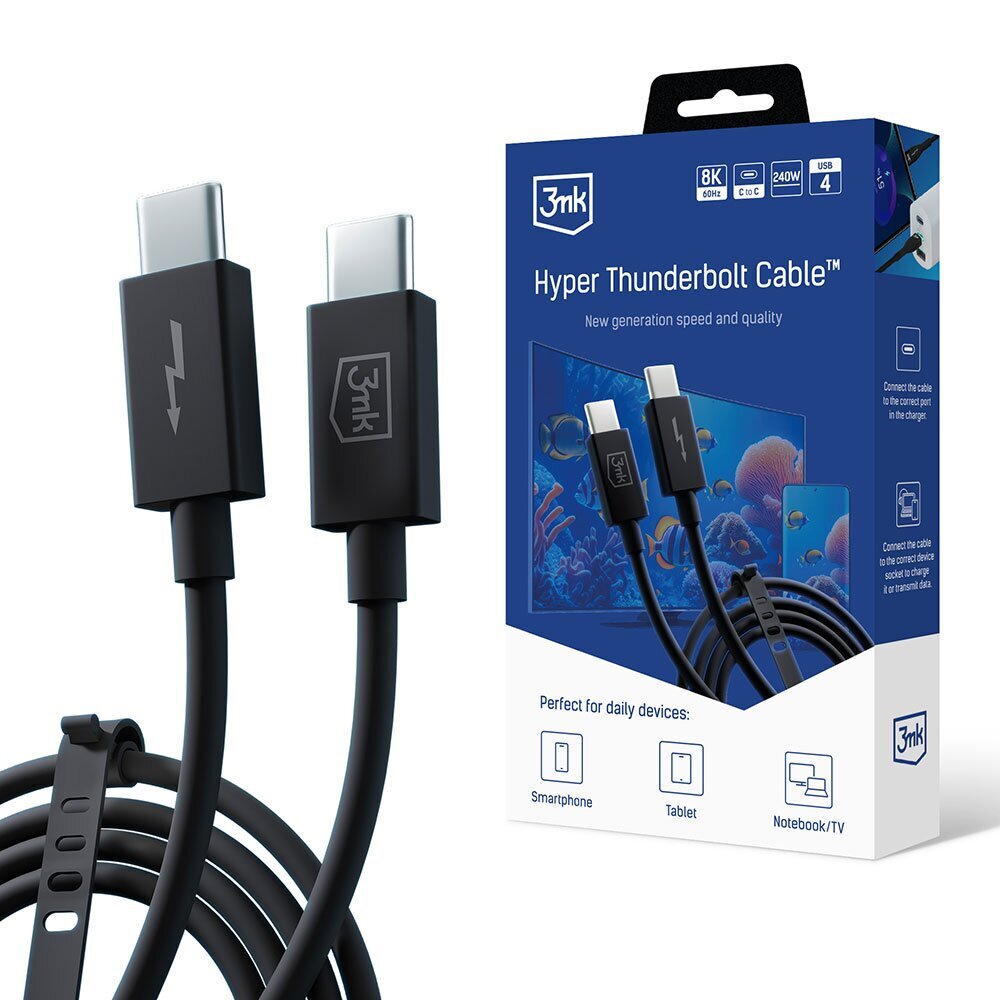 3MK Hyper ThunderBolt Cable цена и информация | Mobiiltelefonide kaablid | kaup24.ee