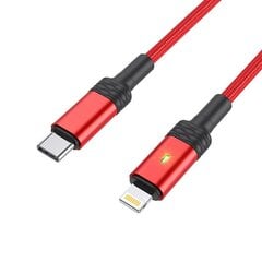 Borofone Cable BU30 Lynk Smart power-off - Type C to Lightning - PD 20W 1,2 metres red цена и информация | Кабели для телефонов | kaup24.ee