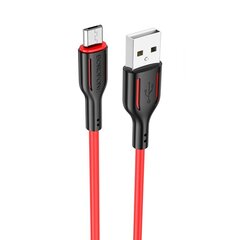 Borofone Cable BX63 Charming - USB to MicroUSB - 2,4A 1 metre black-red цена и информация | Кабели для телефонов | kaup24.ee