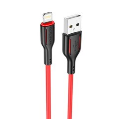 Borofone Cable BX63 Charming - USB to Lightning - 2,4A 1 metre black-red цена и информация | Кабели для телефонов | kaup24.ee