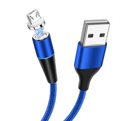 Cable Magnetic Type 2 - USB to Micro USB - with detachable plug 3A 1 Meter BLUE цена и информация | Кабели для телефонов | kaup24.ee