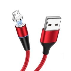 Cable Magnetic Type 2 - USB to Micro USB - with detachable plug 3A 1 Meter RED цена и информация | Кабели для телефонов | kaup24.ee