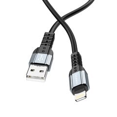 Borofone Cable BX64 Special Silicone - USB to Lightning - 2,4A 1 metre black цена и информация | Кабели для телефонов | kaup24.ee