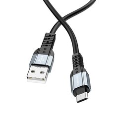 Borofone Cable BX64 Special Silicone - USB to Micro USB - 3A 1 metre black цена и информация | Кабели для телефонов | kaup24.ee