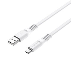 Borofone Cable BX23 Wide Power - USB to MicroUSB - 2,4A 1 metre white цена и информация | Кабели для телефонов | kaup24.ee