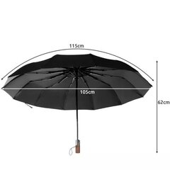 Automaatne vihmavari, must цена и информация | Женские зонты | kaup24.ee