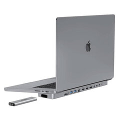 INVZI Док-станция/концентратор USB-C для MacBook Pro 16" INVZI MagHub 12in2 с лотком для SSD (серый) цена и информация | Адаптеры и USB-hub | kaup24.ee