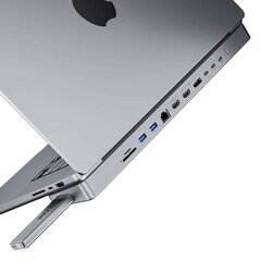 INVZI Док-станция USB-C/концентратор для MacBook Pro 13" / 14" INVZI MagHub 12in2 с лотком для SSD (серый) цена и информация | Адаптеры и USB-hub | kaup24.ee