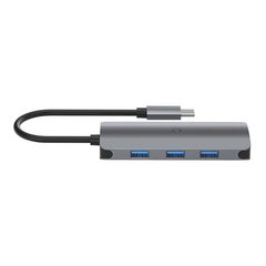 Cygnett Концентратор 6-в-1 USB-C на 3x USB, USB-C, SD-карту, микро-SD-карту Cygnett SlimMate 100 Вт (серый) цена и информация | Адаптер Aten Video Splitter 2 port 450MHz | kaup24.ee