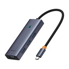 Baseus Концентратор 5в1 Baseus UltraJoy 5-Port (1xHDMI4K@30Hz + 4xUSB 3.0) серый цена и информация | Адаптеры и USB-hub | kaup24.ee