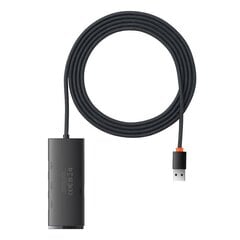 HUB  Adapter 4-Port USB Baseus OS-Lite 25cm (Black) цена и информация | Адаптер Aten Video Splitter 2 port 450MHz | kaup24.ee