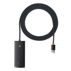 HUB  Adapter 4-Port USB Baseus OS-Lite 25cm (Black) цена и информация | Адаптеры и USB-hub | kaup24.ee
