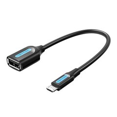 Адаптер OTG Micro-USB 2.0 «папа» на USB-A «мама» Vention CCUBB, 0.15 м (черный) цена и информация | Адаптеры и USB-hub | kaup24.ee