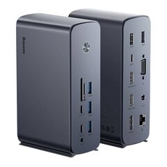 Концентратор Baseus UnionJoy, 17 портов (от USB-C до HDMI4K@60Гц*2 DP4K@60Гц*1 USB3.0*3 USB-C3.0*2 USB2.0*2 PD*1 ПК*1 RJ45*1 SD/TF *1 3,5 мм*1 постоянного тока*1） цена и информация | Адаптер Aten Video Splitter 2 port 450MHz | kaup24.ee