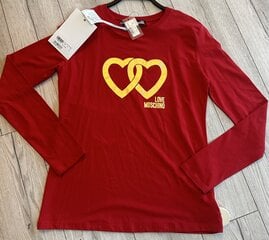 Love Moschino Red Cotton Stretch klassikaline T-särk hind ja info | Naiste T-särgid | kaup24.ee