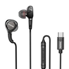 Earphones Remax RM-655a, USB-C, 1.5m (black) цена и информация | Наушники | kaup24.ee