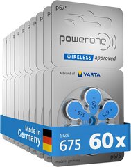 Varta PowerOne 675 patareid kuulde-aparaatide jaoks, 60tk hind ja info | Patareid | kaup24.ee