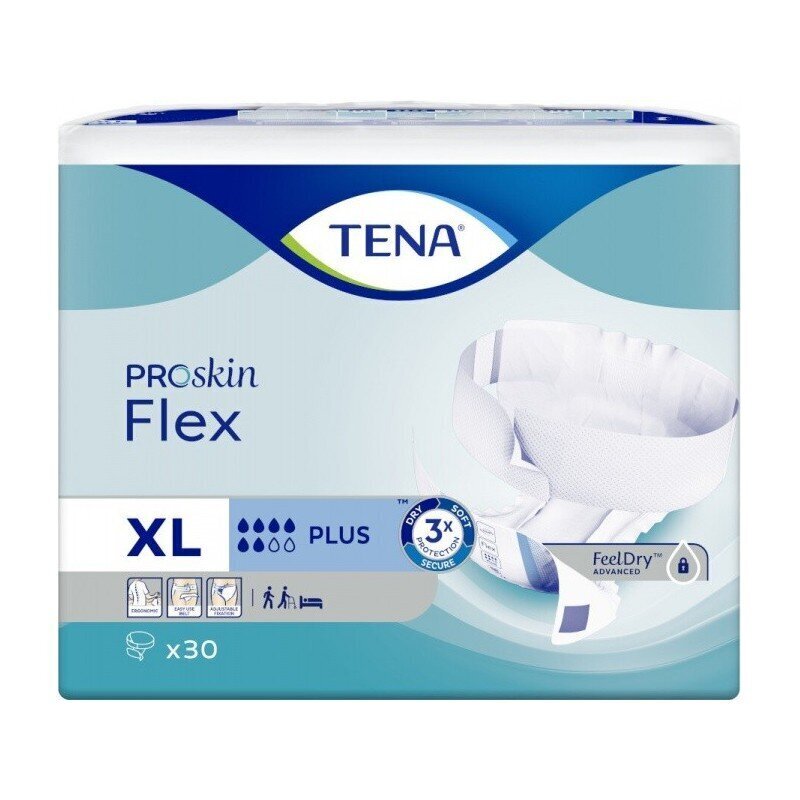 Mähkmed täiskasvanutele Tena Flex Plus XL, 30 tk. hind ja info | Mähkmed, hügieenisidemed, ühekordsed linad täiskasvanutele | kaup24.ee