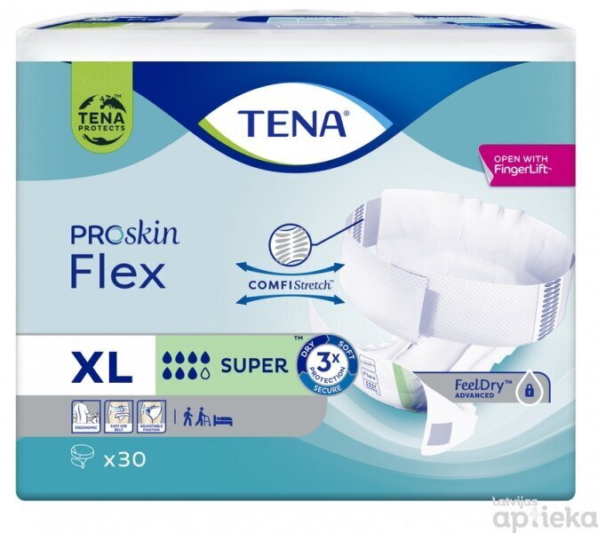 TENA Flex Super XL mähkmed N30 цена и информация | Mähkmed, hügieenisidemed, ühekordsed linad täiskasvanutele | kaup24.ee