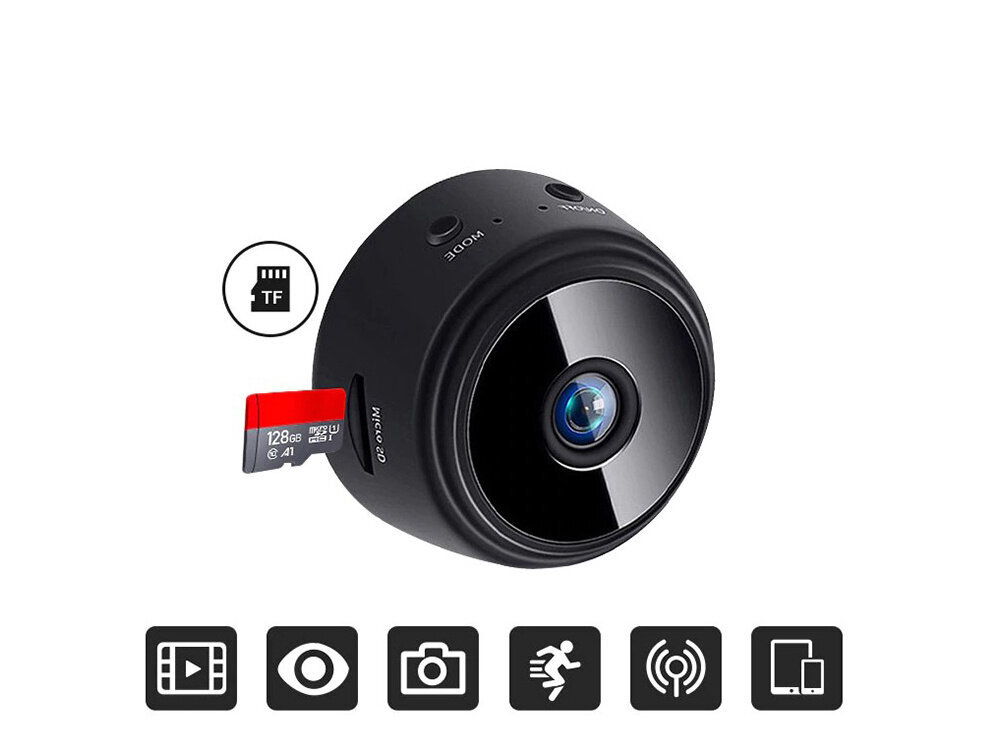 WIFI kaamera mini Full HD, 44x28 mm hind ja info | Seikluskaamerad | kaup24.ee