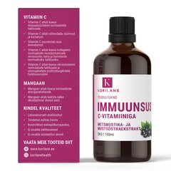 Toidulisand Immuunsus C-vitamiiniga Korilane, 100ml hind ja info | Vitamiinid, toidulisandid, preparaadid tervise heaoluks | kaup24.ee