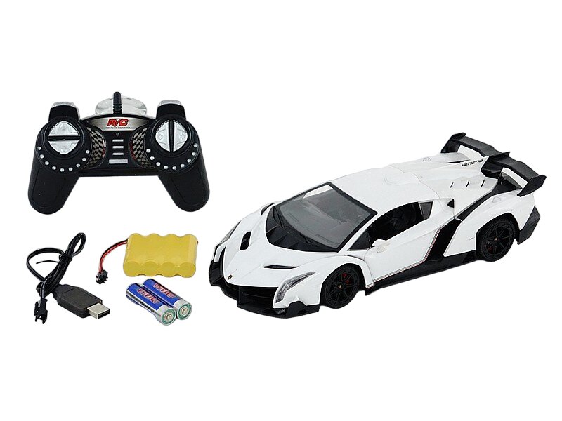 Raadio teel juhitav auto Lamborghini, valge, 1:18 цена и информация | Poiste mänguasjad | kaup24.ee