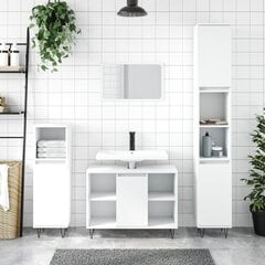 vidaXL vannitoakapp, valge, 80 x 33 x 60 cm, tehispuit hind ja info | Vannitoakapid | kaup24.ee
