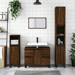 vidaXL vannitoakapp, pruun tamm, 30 x 30 x 100 cm, tehispuit цена и информация | Шкафчики для ванной | kaup24.ee