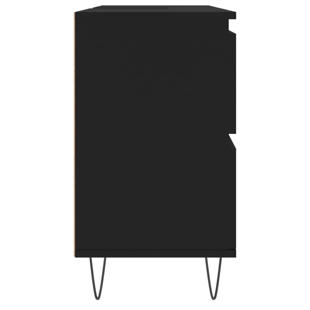 vidaXL vannitoakapp, must, 80 x 33 x 60 cm, tehispuit hind ja info | Vannitoakapid | kaup24.ee