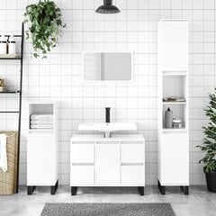 vidaXL vannitoakapp, kõrgläikega valge, 80 x 33 x 60 cm, tehispuit цена и информация | Шкафчики для ванной | kaup24.ee