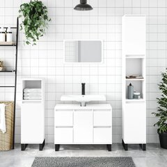 vidaXL vannitoakapp, valge, 80 x 33 x 60 cm, tehispuit hind ja info | Vannitoakapid | kaup24.ee