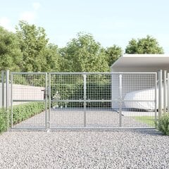 vidaXL võrgust aiavärav, hõbedane, 350x175 cm, tsingitud teras hind ja info | Aiad ja tarvikud | kaup24.ee