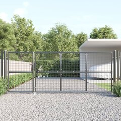 vidaXL võrgust aiavärav, antratsiithall, 350x175 cm, tsingitud teras hind ja info | Aiad ja tarvikud | kaup24.ee